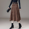 丁摩 简约格子百搭半身裙女显瘦显高休闲中长裙5096 商品缩略图0