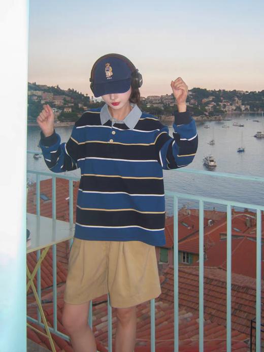 浮生八记/25C111/英式撞色条纹polo衫 商品图1