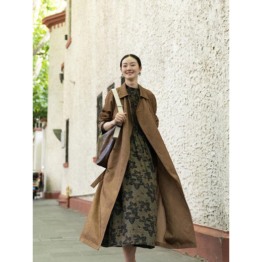 牧衣游原创 100支进口印花匹马棉连衣裙秋新款宽松文艺长裙 番禧 商品图2