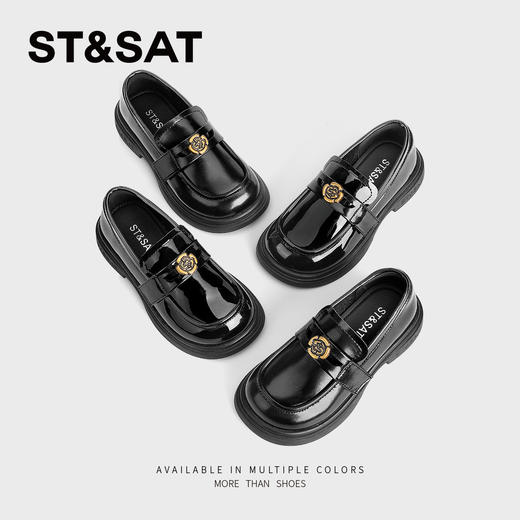 【童鞋】星期六山茶花扣饰漆皮女童乐福鞋SSD3191U19 商品图8