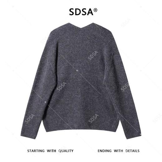 72537SDSA男士秋冬新款痞帅男装简约纽扣V领开衫针织衫网红款宽松毛衣 商品图5