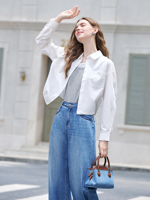 【百图lulu定制】【冰淇淋衬衫】 抽绳显瘦  薄款衬衫  短外套  百搭夹克 商品图3