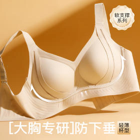 【隐形粉底肤】大胸全包提拉防下垂聚拢内衣女收副乳无钢圈文胸