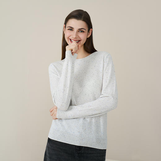 【亲子】儿童100%羊绒衫2025秋冬女童点子纱男童毛衣女士打底针织 商品图3