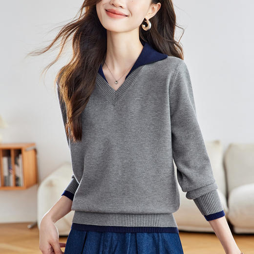 CC 66-6035翻领打底衫洋气减龄好看 商品图1