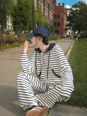 浮生八记/25C141/25C142/海军条纹卫衣卫裤套装