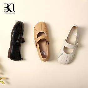 BAKERLOO羊皮褶皱玛丽珍女鞋AD180