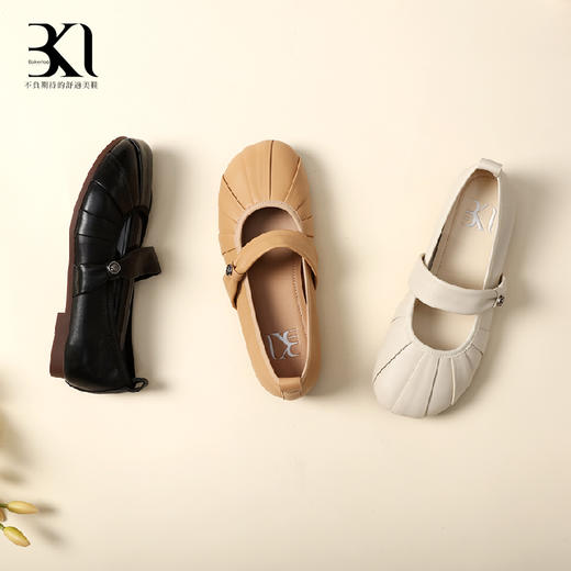 BAKERLOO羊皮褶皱玛丽珍女鞋AD180 商品图0