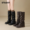 星期六时髦复古厚底显瘦裤腿堆堆靴SSD4117T3K 商品缩略图0