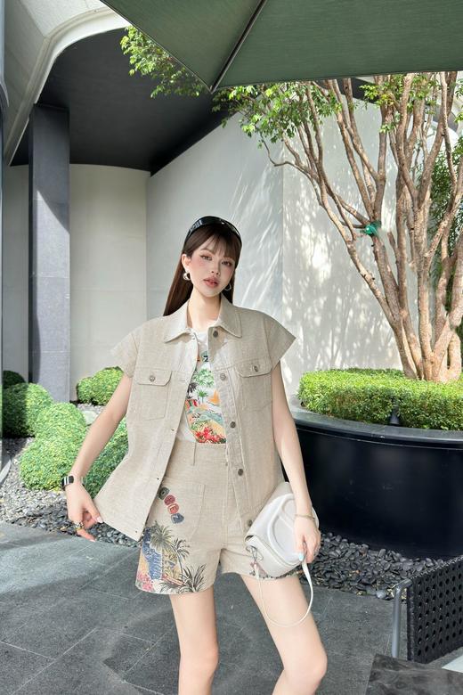 TY458- 迪奥 25Fw早秋新款 沙滩椰林涂鸦牛仔马甲(PG*MM)9.16直播款 商品图2