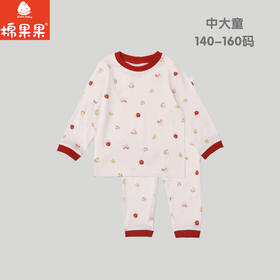 棉果果冬季新品莫代尔牛奶纤维140-160码柔软顺滑新年中大童套头套装M501302425658