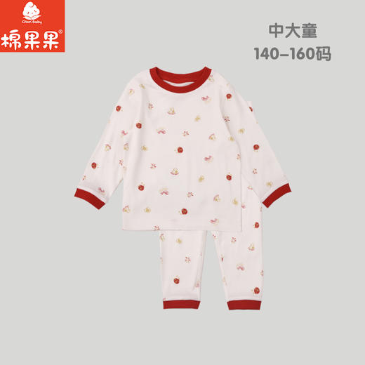 棉果果冬季新品莫代尔牛奶纤维140-160码柔软顺滑新年中大童套头套装M501302425658 商品图0