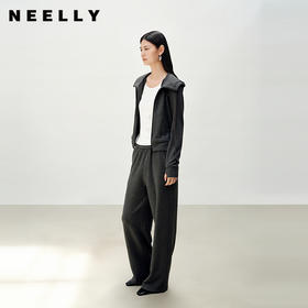 NEELLY纳俪商场同款秋新款时尚休闲运动卫衣套装女亲肤外套休闲裤N25083Z01134