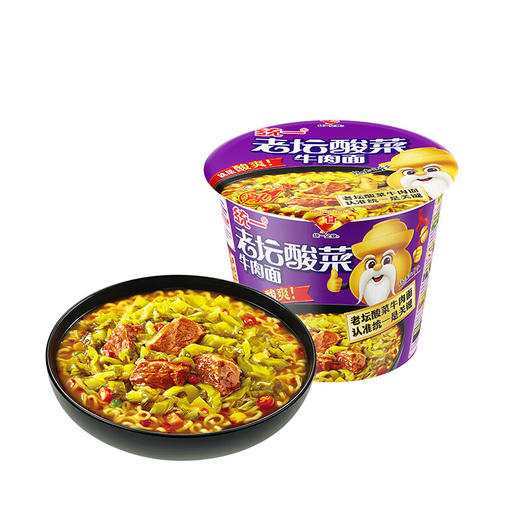 统一来一桶老坛酸菜牛肉味面 120g 商品图0