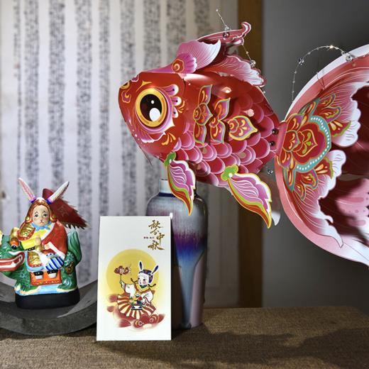 正安 秋分手作 和明·兔儿爷彩绘&非遗鱼灯 祈愿家宅永安照亮团圆路 中秋月满处即故乡 商品图0