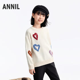 【含羊毛】女童圆领长袖针织衫冬季新款安奈儿童装EG544657