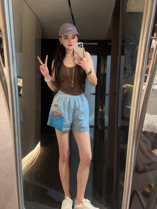 NK梭织网眼拼色女款短裤（蕾姐蓝色穿的L！杏色穿的Ｓ） 商品图9