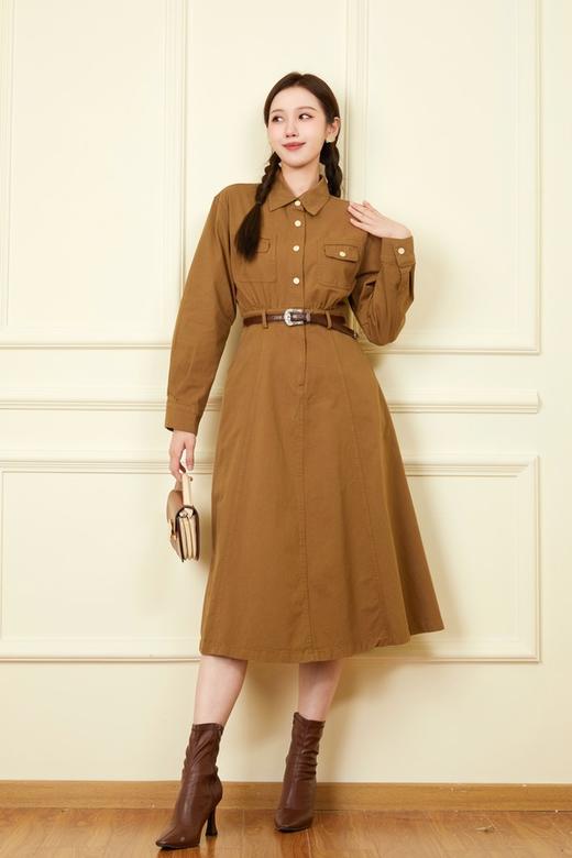 Le Malene 法式咖色简约连衣裙 18642 商品图2