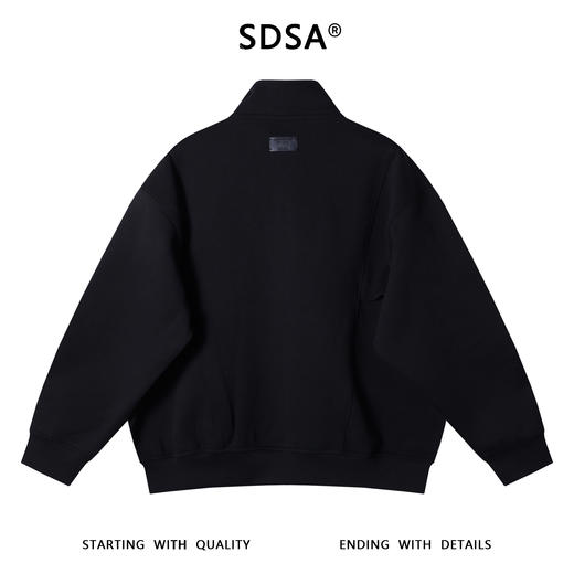 9908SDSA男士秋冬新款痞帅男装运动风纯色拉链立领卫衣宽松百搭外套 商品图5