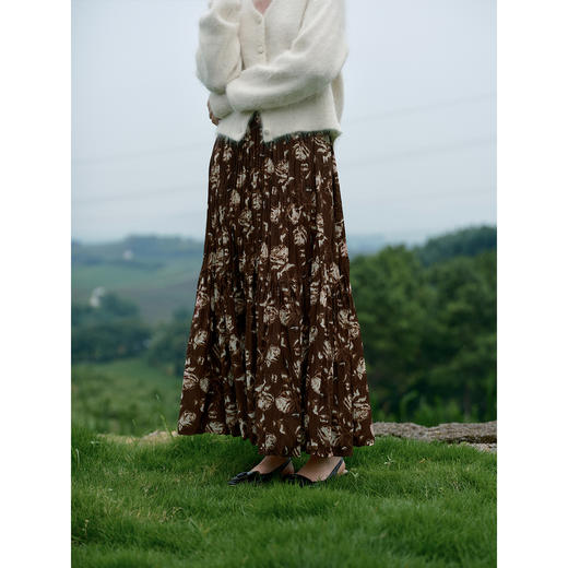 HeyDress松紧腰压褶印花拼接半身裙 商品图2