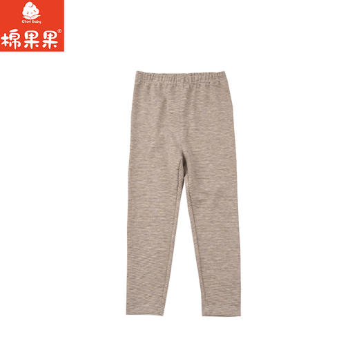棉果果冬季新品卡其色条纹保暖100-120码打底保暖打底裤M401200425709 商品图0