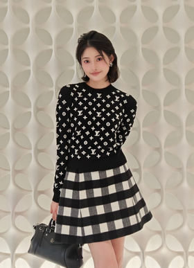 TY470-Louis Vuitto  圆领刺绣针织套头毛衣9.16直播款