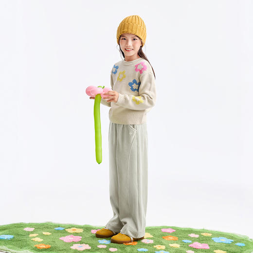 女童圆领长袖针织衫冬季新款安奈儿童装EG544650 商品图5