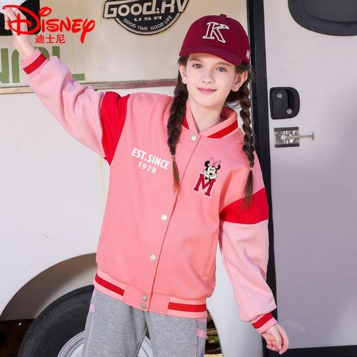 迪士尼女童外套2025新款春季洋气时髦儿童棒球服春秋小女孩春装潮 商品图3