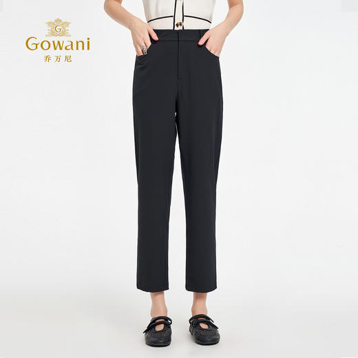 乔万尼新品显瘦弹力哈伦裤显瘦橡筋腰烟管裤ED2F541 商品图1