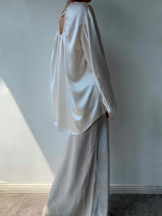 TU｜C05AW24-SK05-GY23 银灰醋酸斜纹超长款鱼尾裙【长版 / 短版】 商品图10