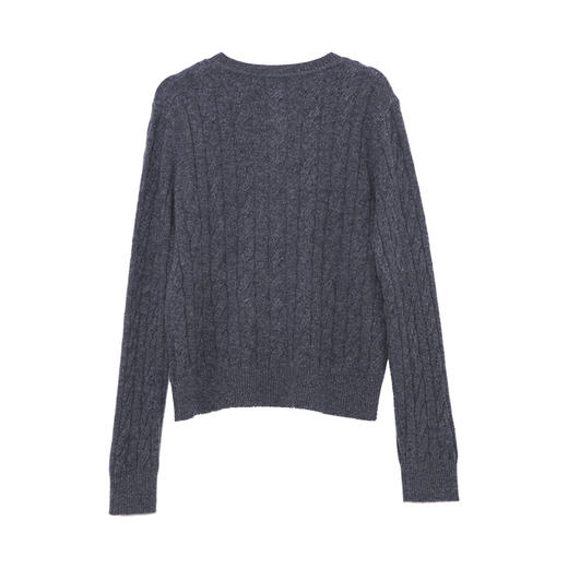 VIMAGE纬漫纪绵羊毛复古多色时尚绞花针织开衫上衣2025秋季新款V2401103 商品图7