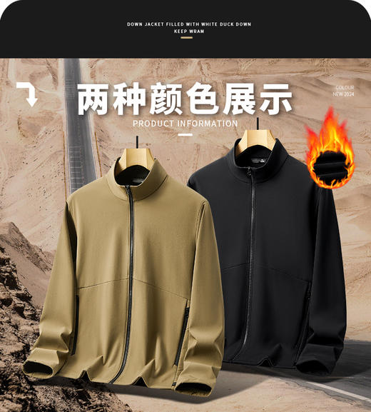 高端牛货 男秋冬新款防风防水加绒保暖高弹力休闲软壳衣时尚休闲潮牌上衣BST8613 商品图5