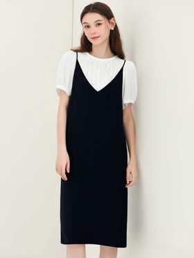 冰点价！仅限11.11！退货勿拍（不支持退）古泥（套装）7203短袖小衫➕吊带裙两件套-喜出