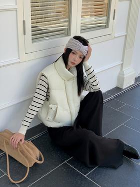 【YW】无忧购 秋冬短款时尚门襟收腰显瘦百搭立领韩版马甲羽绒外套6376（截单后3-5天发货）