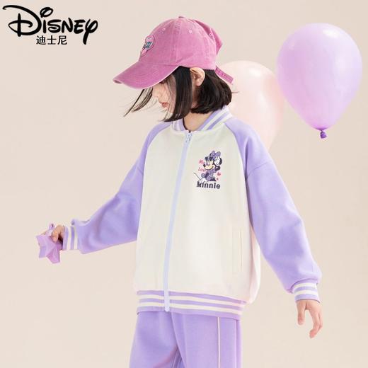 迪士尼女童外套秋季2024新款女大童棒球服春秋儿童上衣小女孩秋装 商品图2
