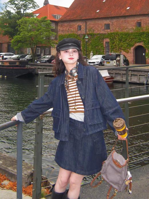 浮生八记/25C123/25C131/法式丹宁牛仔外套半裙套装 商品图1