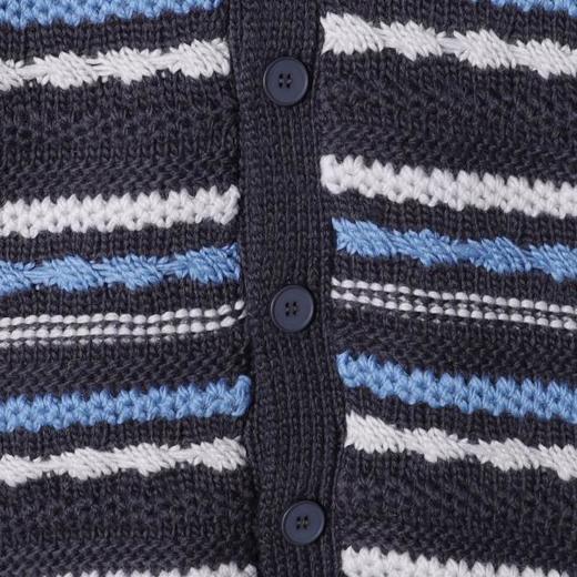 72598SDSA男士秋冬新款痞帅男装潮牌撞色条纹针织衫纽扣开衫V领毛衣潮 商品图2