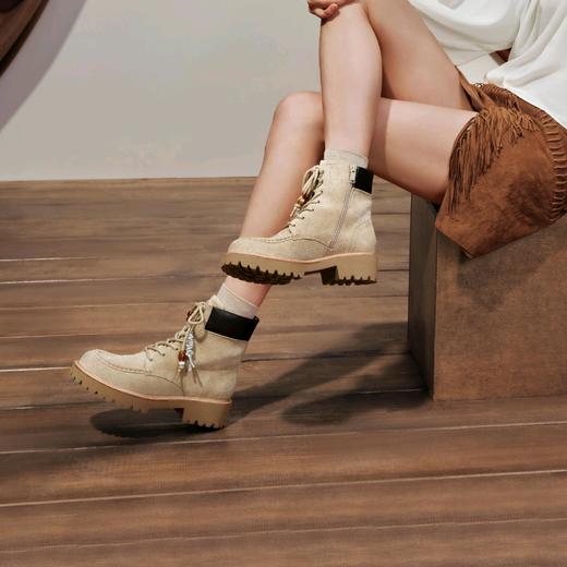 【云粉节】【思加图】BF楼思加图2025新款沙漠旅人复古马丁靴工装靴增高时装鞋女靴EIS01, 吊牌价1890，活动价1598 商品图8