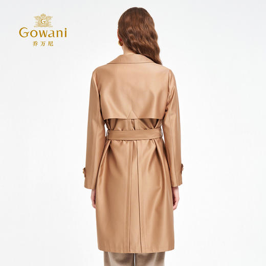 乔万尼2025秋新品高质感挺括酷飒收腰经典风衣ED3A282 商品图4