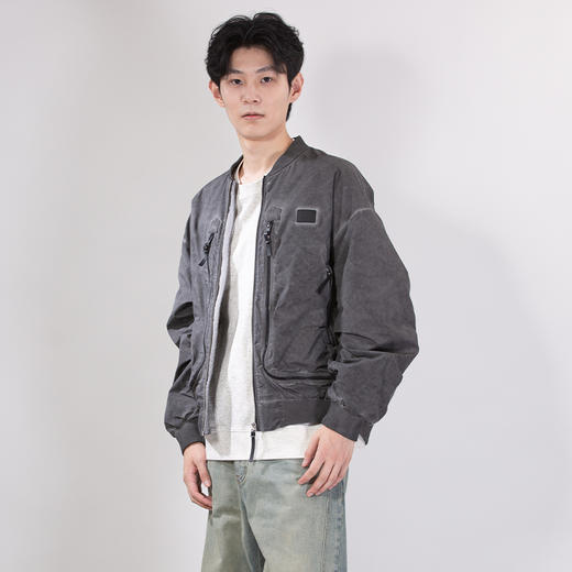 DRONKOO 2025 棒球领左胸标拉链织带洗水微阔中厚夹克 商品图3