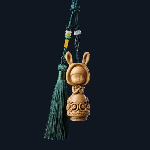 绿檀镂空香囊许愿兔莲花葫芦夜光石扩香器挂件檀香饰品装饰 商品图10