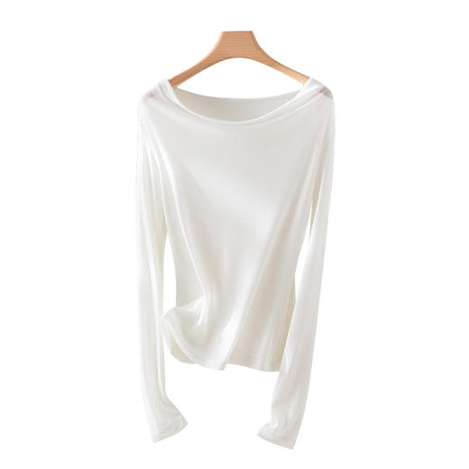 丁摩 天丝羊毛荡领针织衫上衣打底衫132537 商品图4