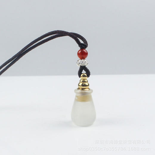 天然玛瑙玉髓小空心瓶玉葫芦朱砂瓶舍利香水精油瓶嘎乌盒吊坠项链 商品图6