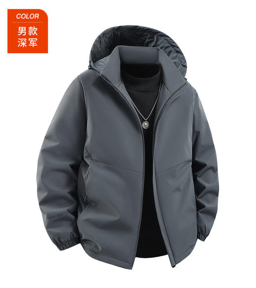 2025冬季新款保暖石墨烯 情侣款立领帽可拆休闲百搭厚外套 防风防水户外男女款棉服BSF5111 商品图6