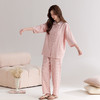 【双层纱七分袖细格纹睡衣】全棉双层纱家居服七分袖细格纹睡衣女士家居服套装 商品缩略图2