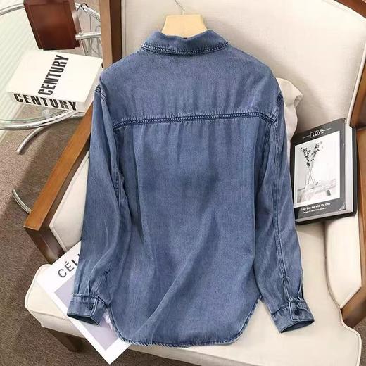 【秋新品】古泥品牌7137垂坠感100%天丝牛仔衬衫外套-喜出 商品图1