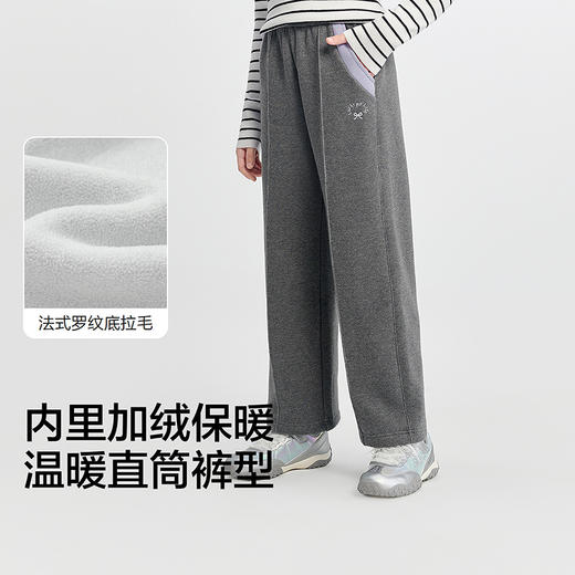 巴拉巴拉balaOne童装女童加绒直筒儿童裤子2025冬装新款撞色拼接 商品图3