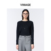 VIMAGE纬漫纪圆领简约时尚保暖2025秋季新款羊毛针织衫V2401107 商品缩略图2