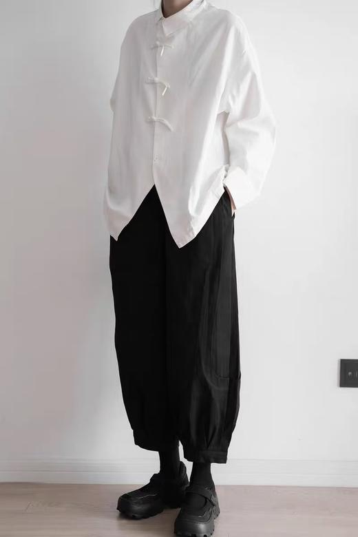 【秋新品】古泥7528新中式盘扣斜开襟衬衫（有些针脚痕迹）-喜出 商品图4