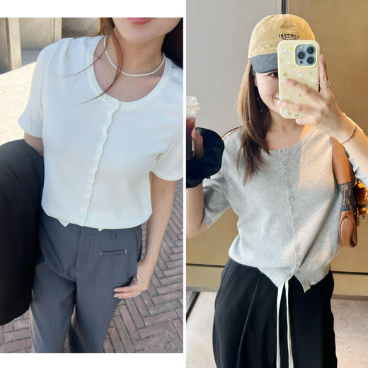 2509301   ED圆领针织短袖（2色） 商品图0